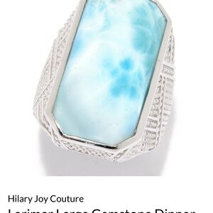 Silver and Blue Larimar Ring